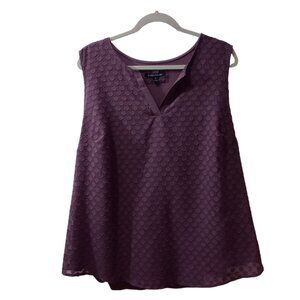 41 Hawthorn Split Neck Swiss Dot Sleeveless Top